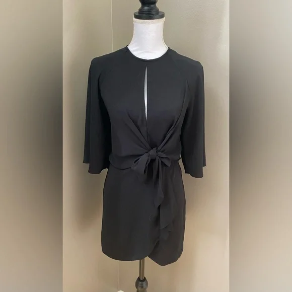 Topshop Black Mini Dress Size US 2 - Picture 4 of 9